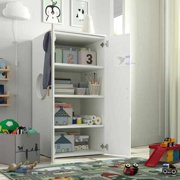 SMÅSTAD / PLATSA Kleiderschrank, weiß weiß/mit 3 Böden, Super Sparpreis