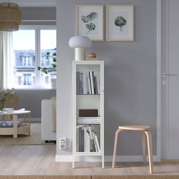 BAGGEBO Schrank mit Vitrinentüren, Metall/weiß, Online