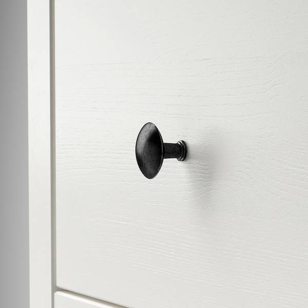 HEMNES Vitrine mit 3 Schubladen, weiß gebeizt/hellbraun, Verkauf