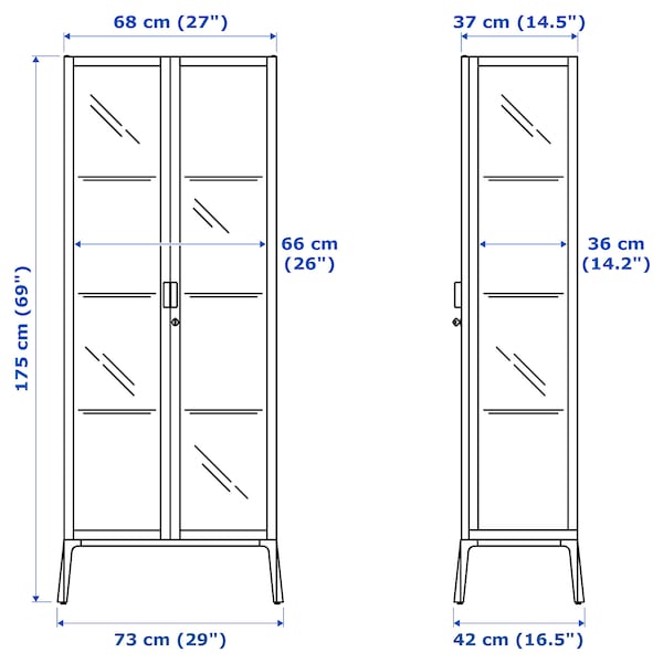 MILSBO Vitrine, anthrazit, Angebote