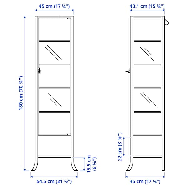 KLINGSBO Vitrine, schwarz/Klarglas, Kostenloser Versand