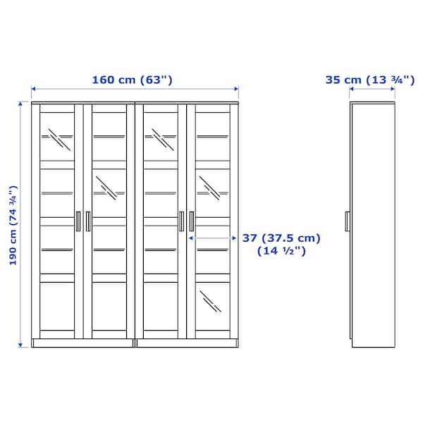 BRIMNES Vitrine, weiß, Fabrik Onlineshop