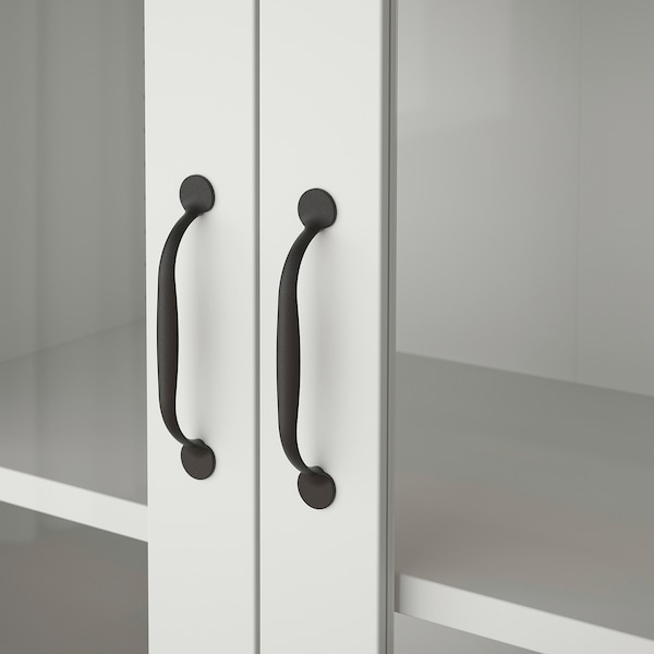SKRUVBY Schrank mit Vitrinentüren, weiß, Sonderangebot
