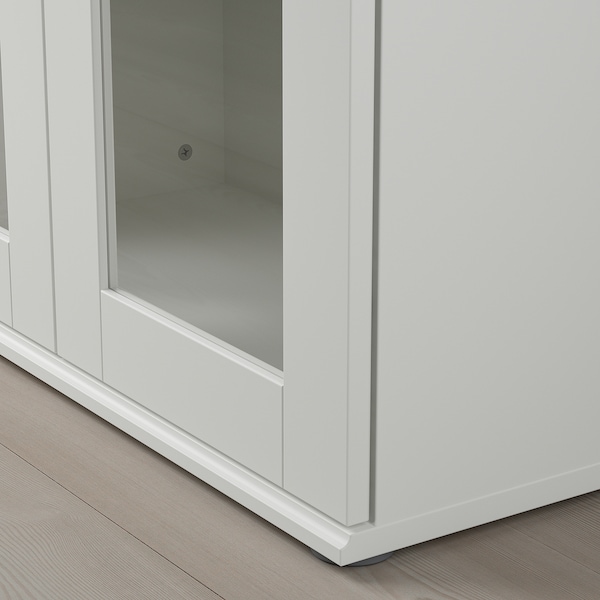 SKRUVBY Schrank mit Vitrinentüren, weiß, Sonderangebot