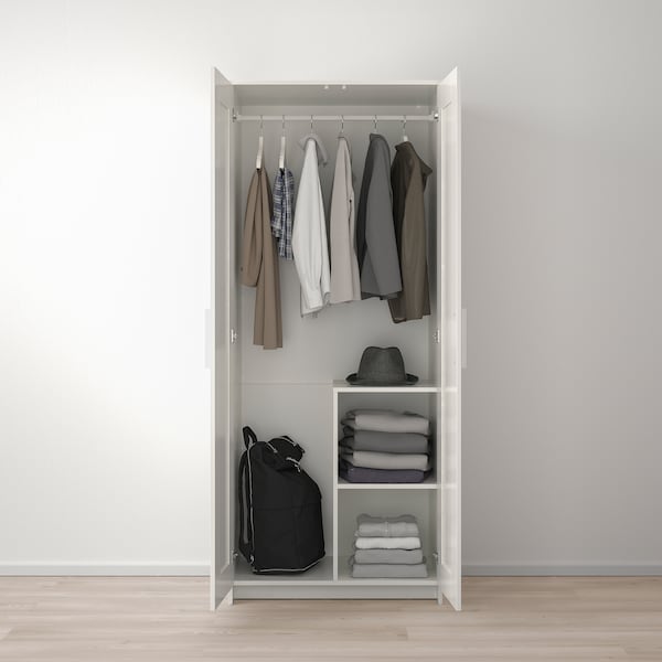 BRIMNES Kleiderschrank 2-türig, weiß, Großer Ausverkauf