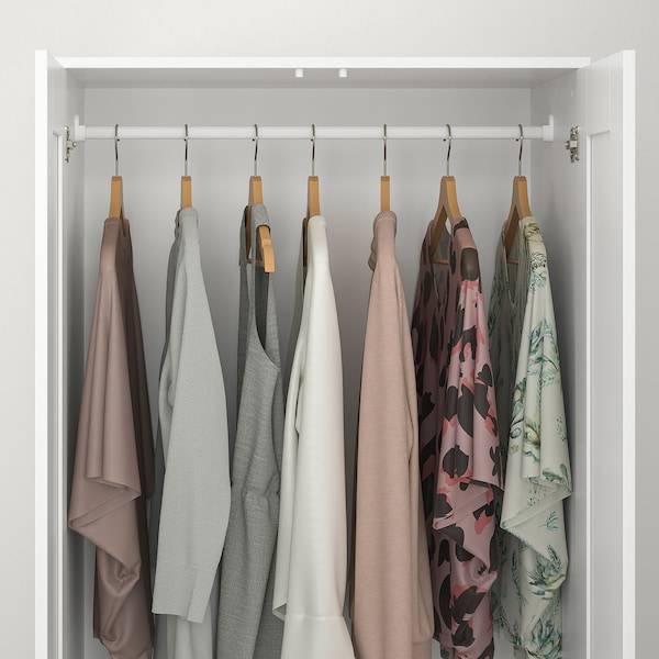 BRIMNES Kleiderschrank 2-türig, weiß, Großer Ausverkauf
