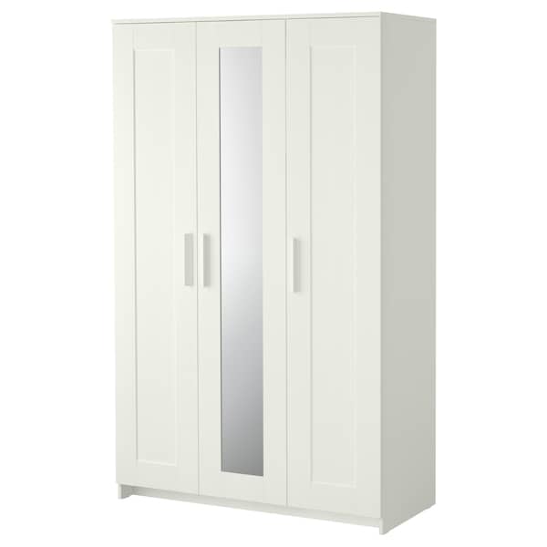BRIMNES Kleiderschrank 3-türig, weiß,