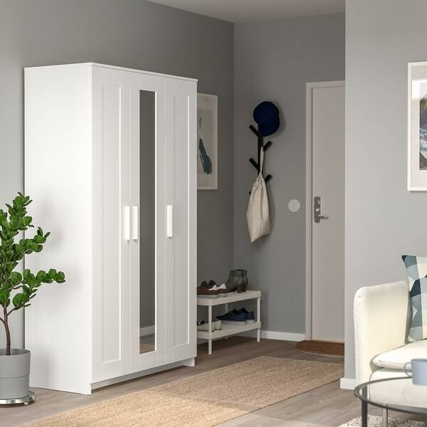 BRIMNES Kleiderschrank 3-türig, weiß, Flash Sale