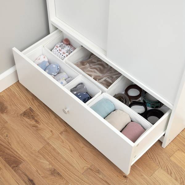 BRUKSVARA Kleiderschrank mit Schiebetüren, weiß, Begrenztes Angebot