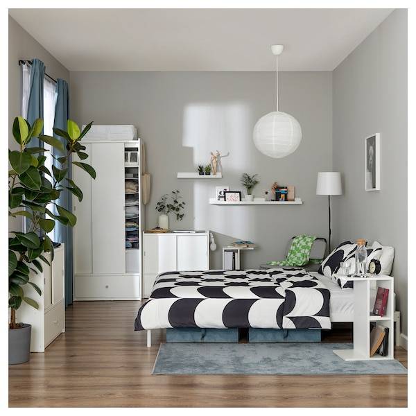 BRUKSVARA Kleiderschrank mit Schiebetüren, weiß, Begrenztes Angebot