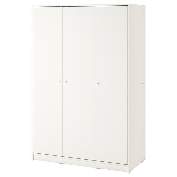 KLEPPSTAD Kleiderschrank mit 3 Türen, weiß,