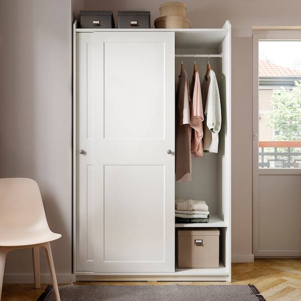 HAUGA Kleiderschrank mit Schiebetüren, weiß, Muttertagsangebot