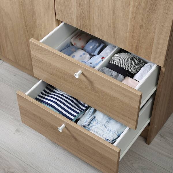 VILHATTEN Kleiderschrank m 2 Türen+2Schubl., Eichenachbildung, Valentinstagsangebot