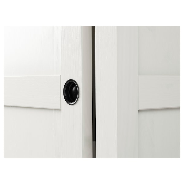 HEMNES Kleiderschrank mit 2 Schiebetüren, weiß gebeizt, Lagerräumung