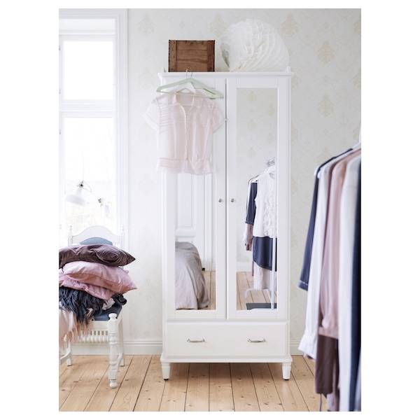 TYSSEDAL Kleiderschrank, weiß/Spiegelglas, Exklusive Angebote