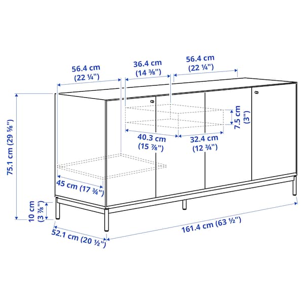 BOASTAD Sideboard, schwarz/Eichenfurnier, Letzter Tag