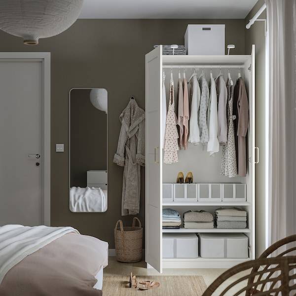 PAX / BERGSBO Kleiderschrank, weiß/weiß, Clearance-Verkauf