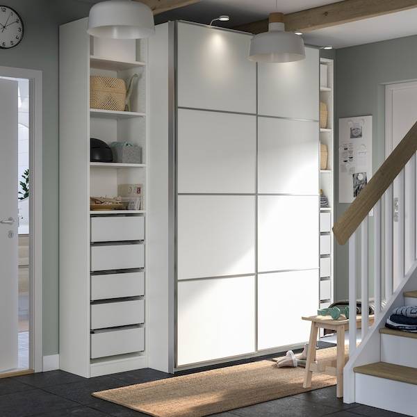 PAX / MEHAMN Kleiderschrank, weiß/doppelseitig weiß, 50% Rabatt für begrenzte Zeit