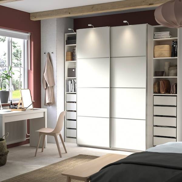 PAX / MEHAMN Kleiderschrank, weiß/doppelseitig weiß, 50% Rabatt für begrenzte Zeit