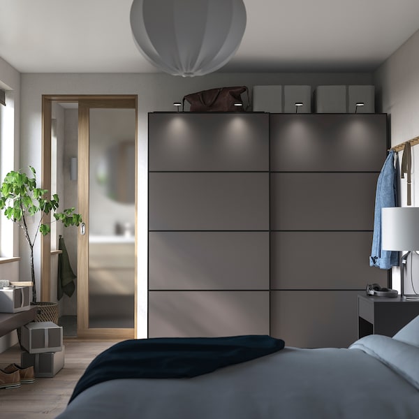 PAX / MEHAMN Kleiderschrank, dunkelgrau/doppelseitig dunkelgrau, Schlussverkauf