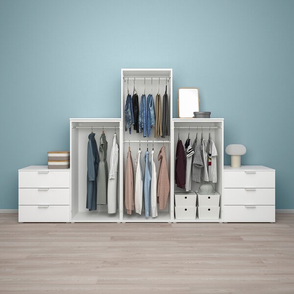 PLATSA Kleiderschrank m 3 Türen+6Schubl., weiß/Fonnes weiß, Meist gekauft