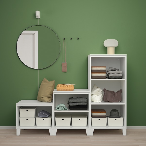 PLATSA Kleiderschrank mit 3 Türen, weiß/Fonnes weiß, Versandkostenfrei