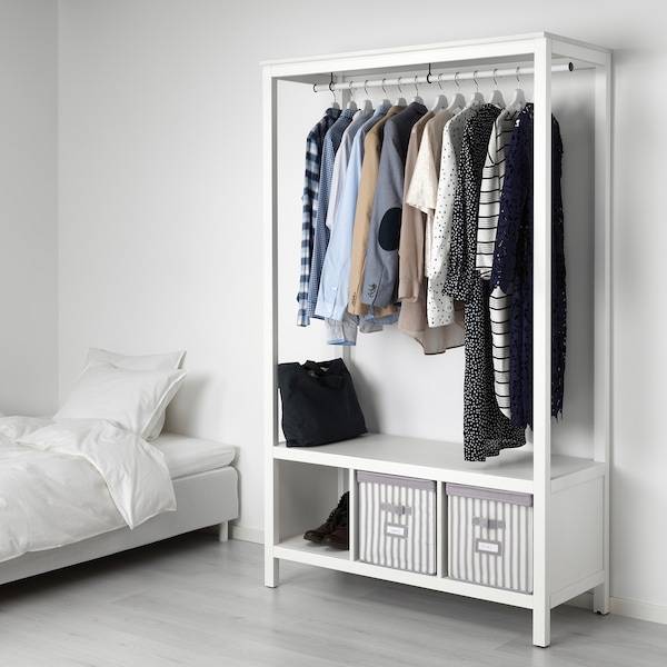HEMNES Kleiderschrank, offen, weiß las., VIP-Rabatte