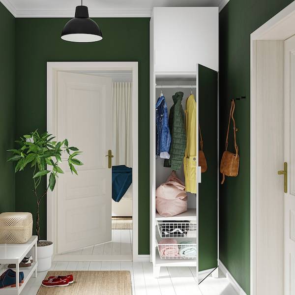 PLATSA Schrank mit 2 Türen, weiß STRAUMEN Spiegelglas/FONNES weiß, Super Sparpreis