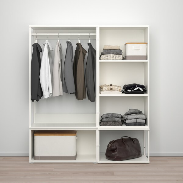 PLATSA Kleiderschrank mit 3 Türen, weiß/Fonnes weiß, Kostenlose Rückgabe