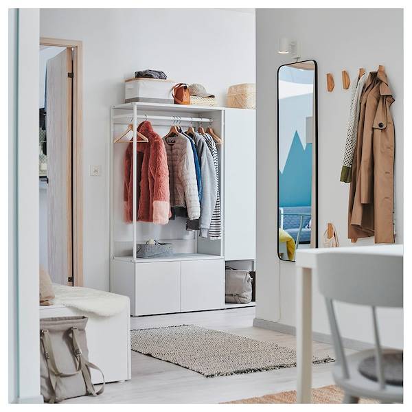 PLATSA Kleiderschrank mit 3 Türen, weiß/Fonnes weiß, Kostenlose Rückgabe