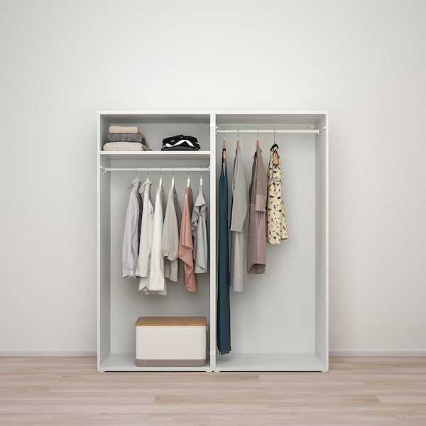 PLATSA Kleiderschrank mit 4 Türen, weiß/Fonnes weiß, Begrenzte Freigabe
