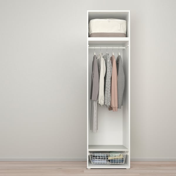 PLATSA Schrank mit 2 Türen, weiß/Kalbåden glänzende Kiefernachbildung, JETZT KAUFEN