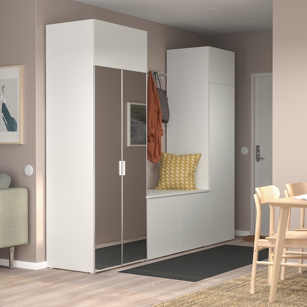 PLATSA Kleiderschrank mit 9 Türen, weiß STRAUMEN Spiegelglas/FONNES weiß, Neueste Stile