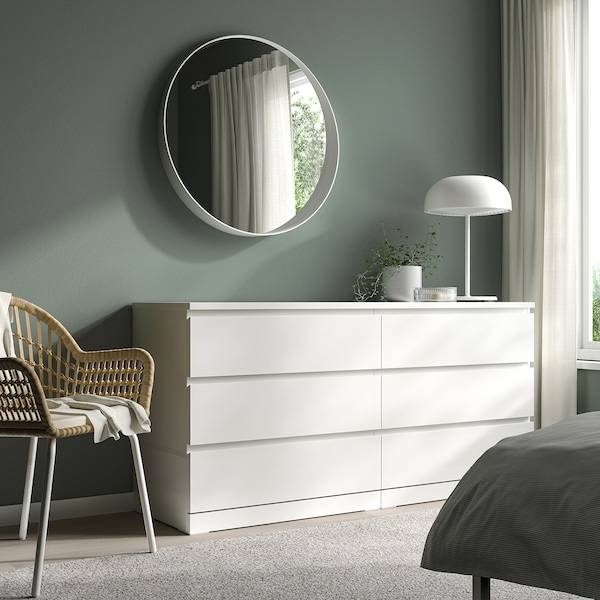 MALM Kommode mit 6 Schubladen, weiß, Bis zu 60% Rabatt