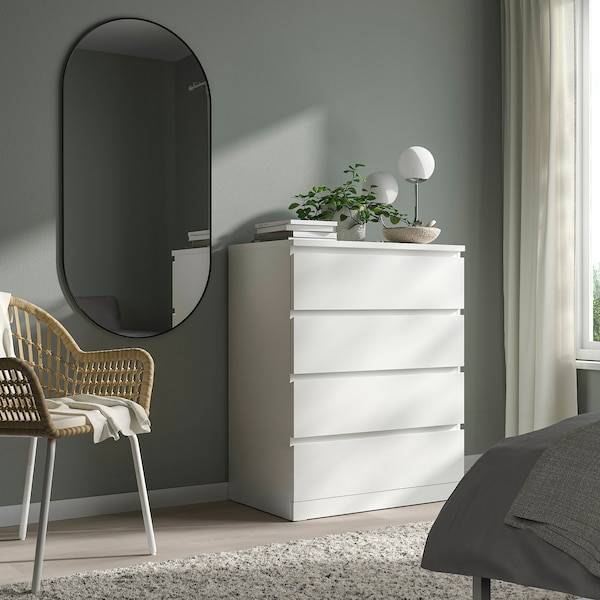 MALM Kommode mit 4 Schubladen, weiß, Nur für heute