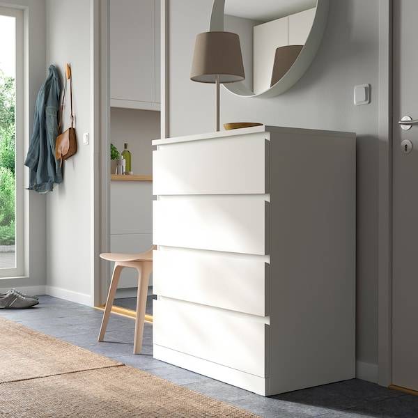 MALM Kommode mit 4 Schubladen, weiß, Nur für heute