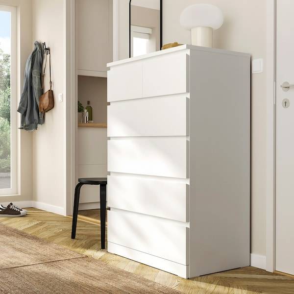 MALM Kommode mit 6 Schubladen, weiß, Super Rabatt