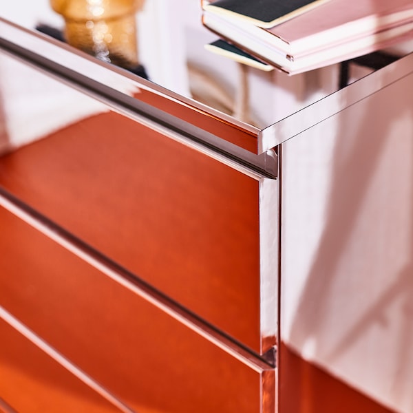 MALM Kommode mit 3 Schubladen, Spiegeleffekt, 50% Rabatt mit kostenlosem Versand