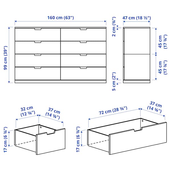 NORDLI Kommode mit 8 Schubladen, weiß, 50% Rabatt für begrenzte Zeit