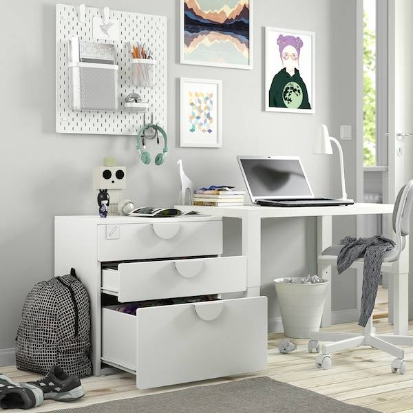 SMÅSTAD / PLATSA Kommode mit 3 Schubladen, weiß/Birke, Online Outlet