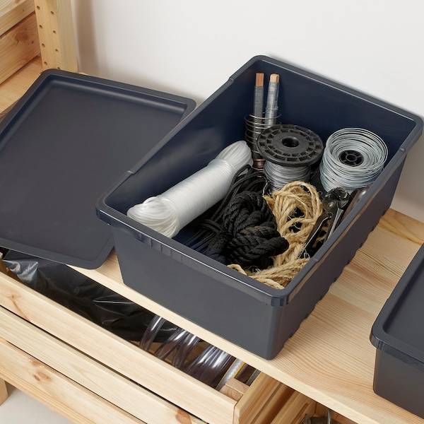 UPPSNOFSAD Box mit Deckel, schwarz, Preisnachlass