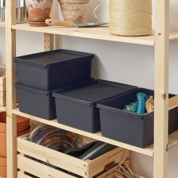 UPPSNOFSAD Box mit Deckel, schwarz, Preisnachlass