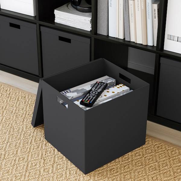 TJENA Kasten mit Deckel, schwarz, Cyber Monday