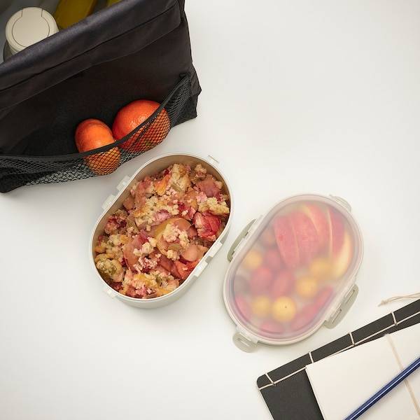 UTBJUDA Stapelb. Lunchbox trock. Lebensmit., helles Graubeige Neuheiten