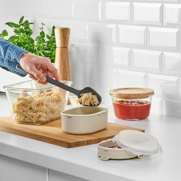 UTBJUDA Stapelb. Lunchbox trock. Lebensmit., helles Graubeige Neuheiten