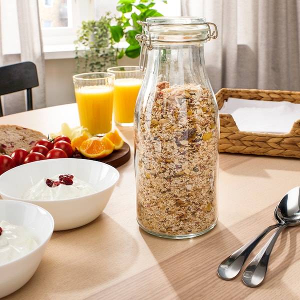 KORKEN Dose mit Deckel flaschenförmig, Klarglas, Sonderangebot der Fabrik