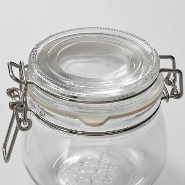 KORKEN Dose mit Deckel, Klarglas, zollfrei