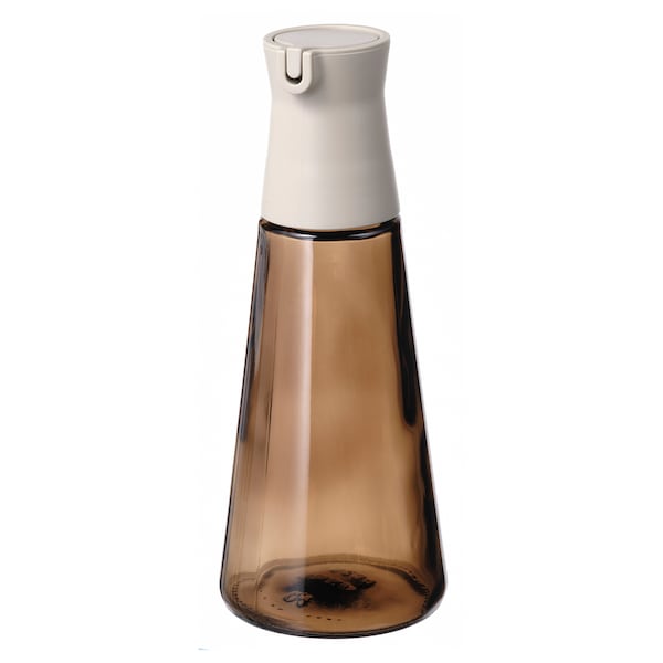 HALVTOM Flasche mit Ausgießer, Glas/braun,