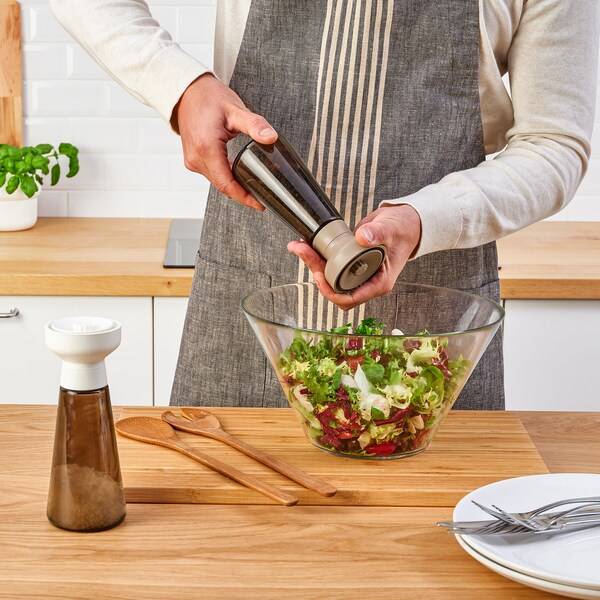 HALVTOM Gewürzmühle, Glas/braun, Kostenloser Versand