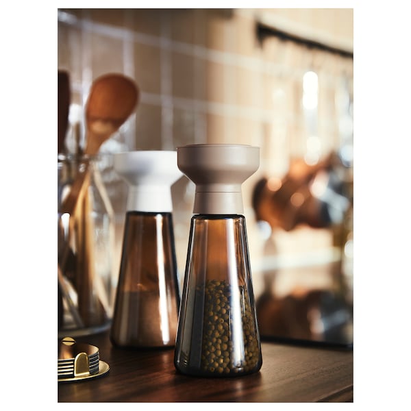 HALVTOM Gewürzmühle, Glas/braun, Kostenloser Versand